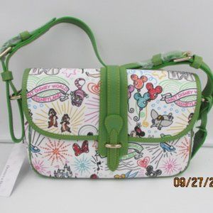 Disney Dooney & Bourke 10th Anniversary Sketches Shoulder Bag Purse Dumbo Tink